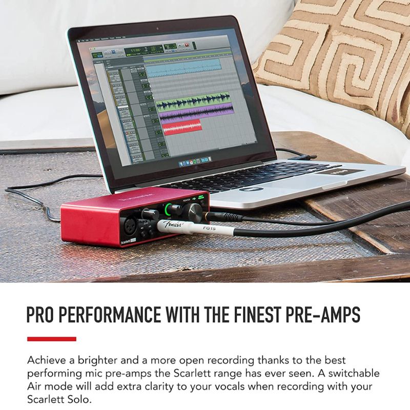 Coque Rigide EVA Pour Focusrite Scarlett Solo 4ème Génération - Sac De Transport Avec Poches